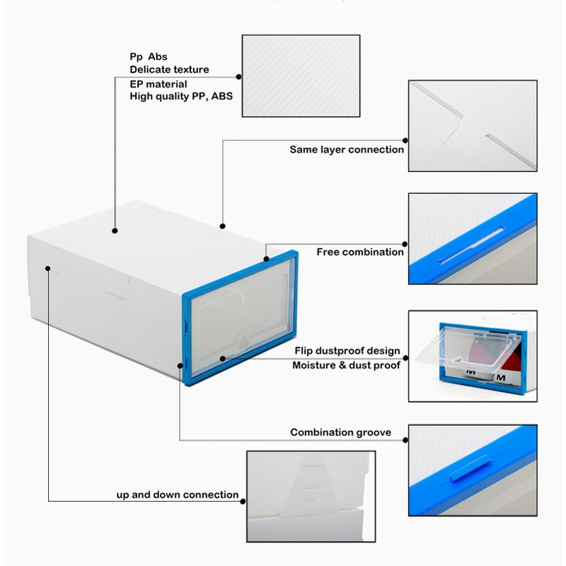 6 Packs Transparent Shoe Box/organizer