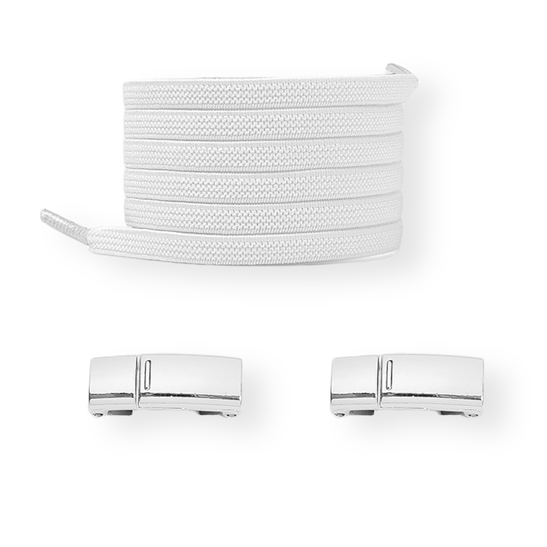 White Magnetic No Tie Shoelace