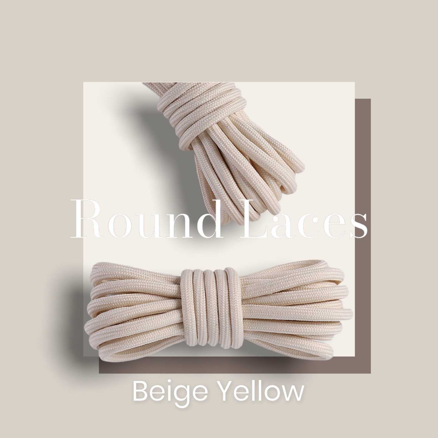 Beige Yellow Rope Laces