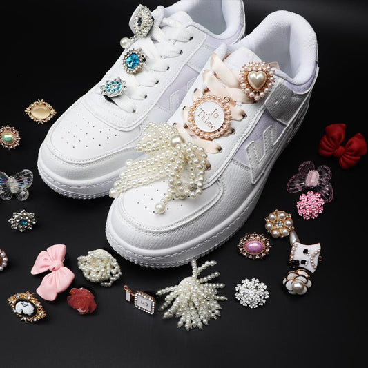 Rhinestone and Pearl Shoe Charms