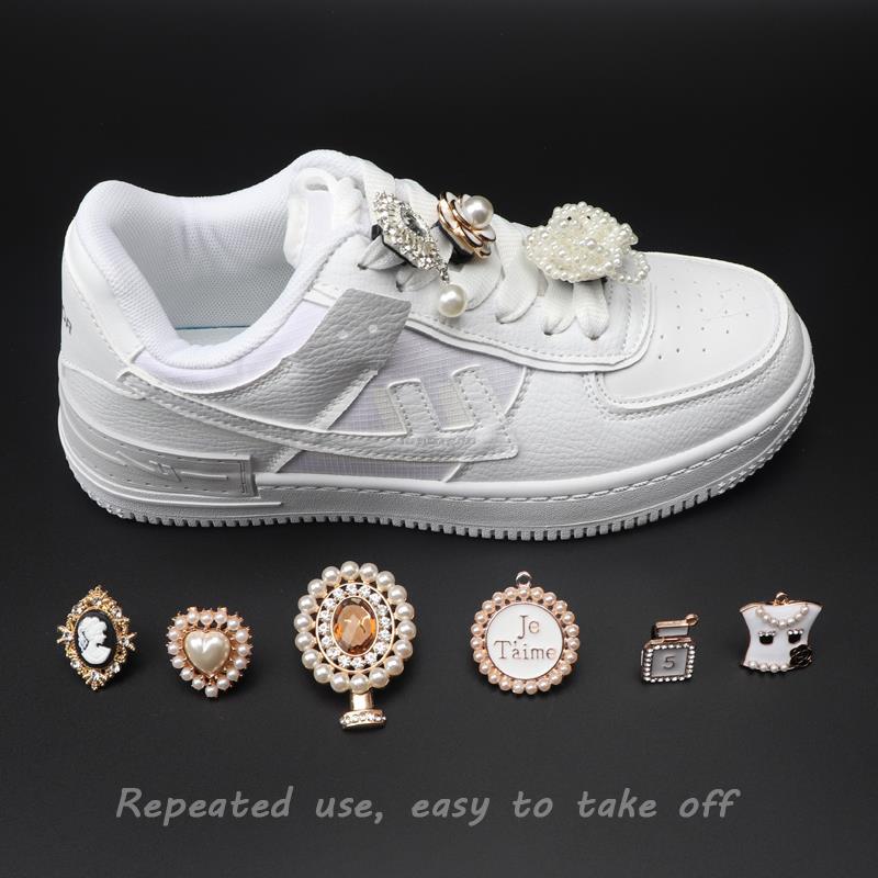 Rhinestone and Pearl Shoe Charms