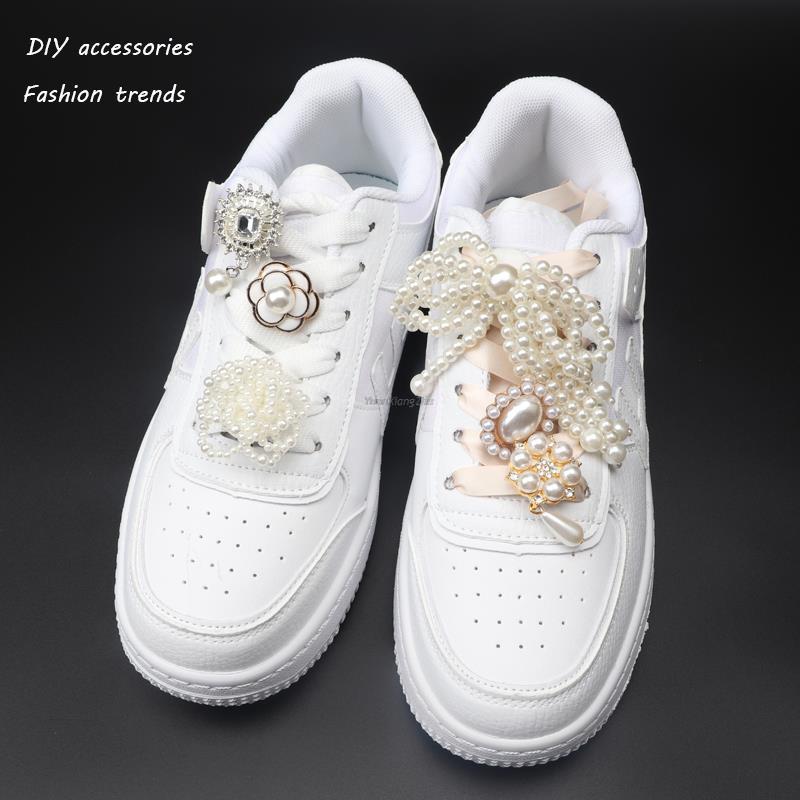 Rhinestone and Pearl Shoe Charms