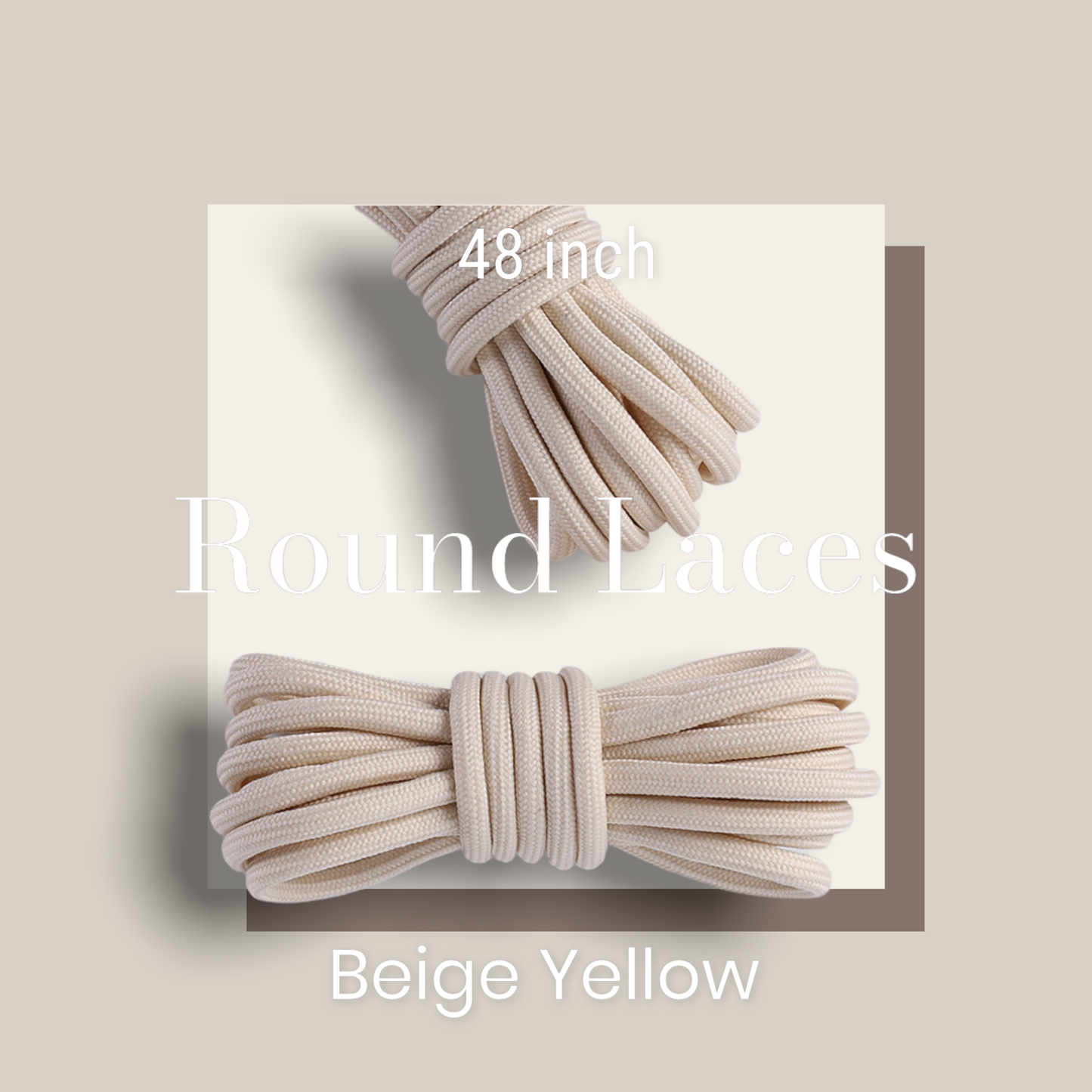 Beige Yellow Rope Laces