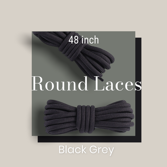 Black Grey Rope Laces